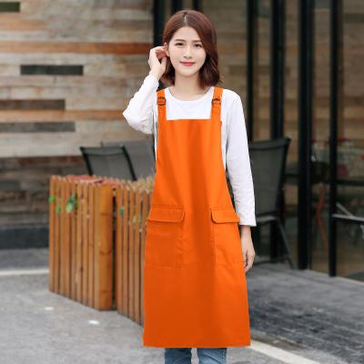 China Tidy/Storage MYGO Two Pockets H-Back Strap Cotton Polyester Waterproof Apron Housewife Apron Home Cleaning Waitress for sale