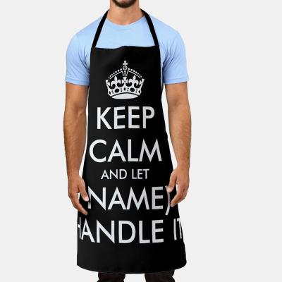 China Waterproof Bib Neck BBQ Cleaning Apron Custom Black Polyester Cotton Party Apron MYGO BBQ Funny Logo for sale