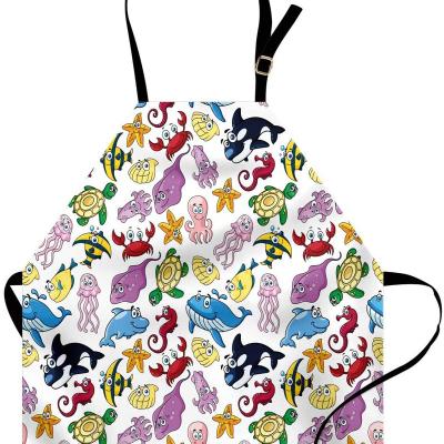 China MYGO Food/Beverage Polyester Blend Print Best Neck Restaurant Adjustable BBQ Gifts Promotional Aprons for sale