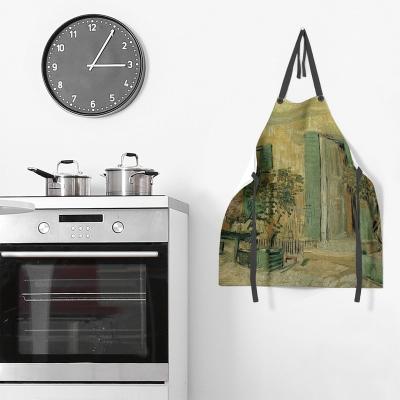 China Modern Digital Printed Polyester Landscape Pattern Tidy Up / Storage MYGO Customized Cheap Bib Kitchen Party Gift Aprons for sale