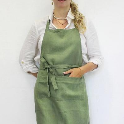 China MYGO Simple Cotton Long Belt Bib Waister Fashion Cleaning Cloth Apron Custom Design Florist Cafe Aprons for sale