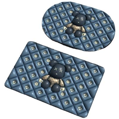 China Customized Viable Peel Diatom Friendly Bathroom Rug Set Water Resistant Rug for sale