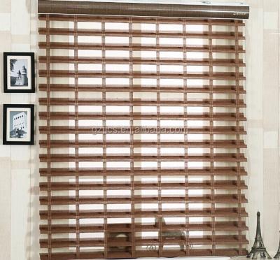 China Manual Pleated Triple Layers Shades Roller Blinds Folding Window Blinds Easy Install Shangrila Blinds for sale