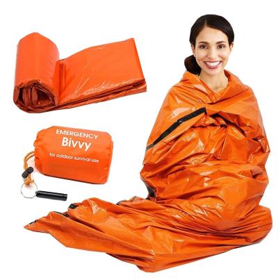 China Keep Warm In Lightweight Emergency Survival Bivy Bag Emergency Blanket Sleeping Bag Survival Gear For Outdoor for sale