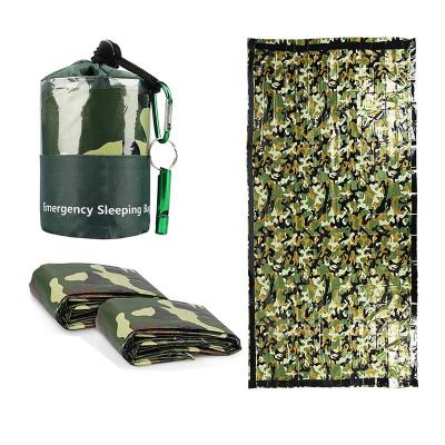 China Keep Warm In Easy Emergency Emergency Portable Travel To Carry Portable Parts Sleeping Bag Camouflage Waterproof Outdoor Sleeping Bag for sale