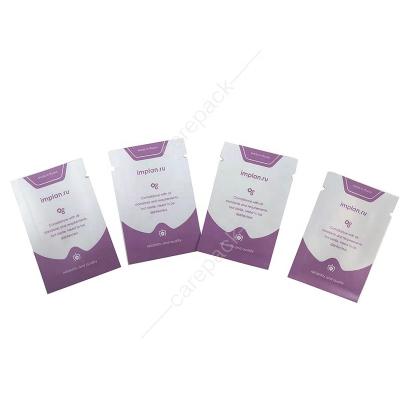 China Wholesale 3 Side Recyclable Clear Cosmetic Cream Sample Seal Custom Mylar Sample Bags Custom Small Sachet Bag Clear Skin Care for sale