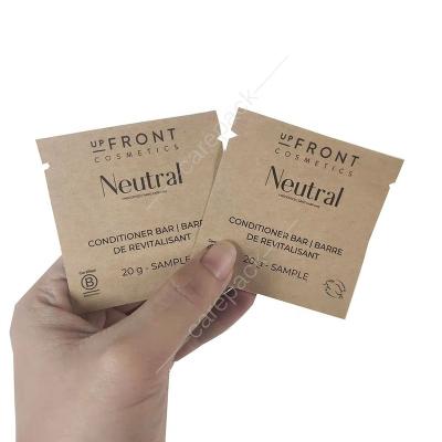 China Biodegradable Pouch Mini Sample Cosmetic Sachet Bag De Bolsas Personalizadas Papel Paper Recyclable Custom Printing Packaging for sale