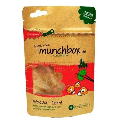 China Factory Recyclable Custom Recycle Eco Kraft Stand Up Pouch Dry Food Nut Snacks Packaging Biodegradable Paper Zipper Bags With Window for sale