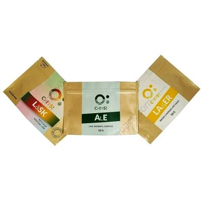 China Eco Friendly Recyclable Printing Food Grade Customized Packaging Bags Resealable Chip Stand Up Pouch Kraft Paper Nut Snacks Packaging Bag for sale