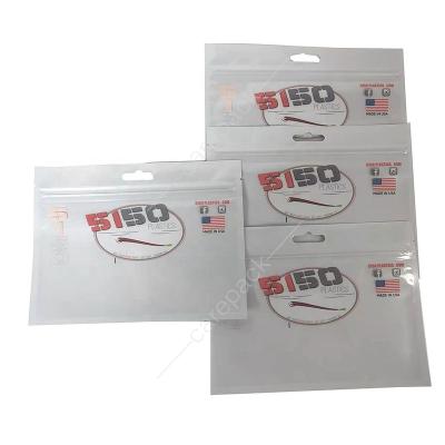 China MOQ Recyclable 500pcs Digital Printing Custom Zipper Bag Plastic Transparent Lure Packaging Ziplock Fishing Bag With Euro Hole for sale