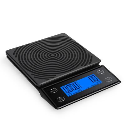 China With Scale Tray 3kg/5kg 0.1g High Precision Kitchen Food Measures Drip Coffee Scale With Timer for sale