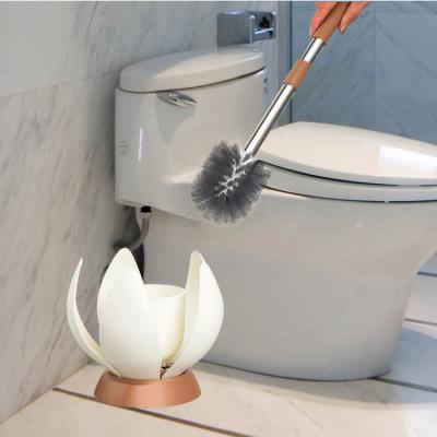 China 2021 New Design Lotus Modern Funny Creative Home Hotel Bathroom Plastic Cleaning Brush Toilet Brush for sale