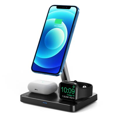 China Mobile Phone/Watch/Charger 7.5W Earbuds Magnetic 10W 15W 3 IN 1 Wireless Charger Charging Fast Charger for sale