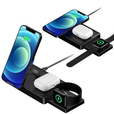 China New Qi-enabled Devices 3 in 1 Wireless Charger Phone Qi Wireless Holder Dock Charging Station For iPhone 12 13 for sale