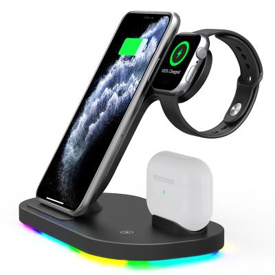 China NEW Smart Watch Wireless 3-in-1 charging station hub for smartphone, iwatch and earbuds. Perfect for Apple and Andriod devices for sale