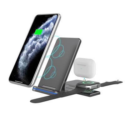 China New Arrival Wireless Charging Folding Wireless Charger for New iWatch Airpods and More Portable iPhone Mobile Phone TWS for Outdoor for sale