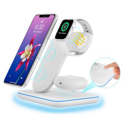 China 15W Qi Cell Phone Charging Station Wireless Dock for iPhone iwatch airpods for sale