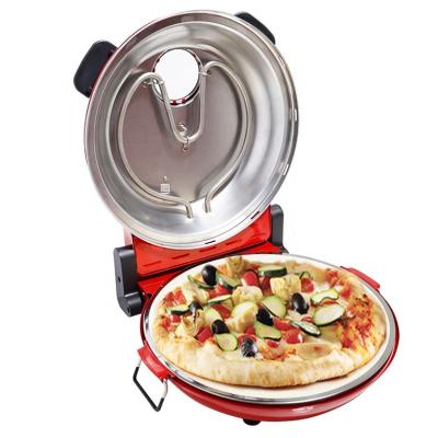 China 12 Inch Outdoor Round Red Quick Toaster Automatic Small Oven Electric Pizza Maker Machine for sale