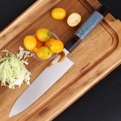 China Viable 8 Inch Kitchen Knife Gift Packing Japanese Kitchen 9Cr18 Steel Chef's Knife With Curing Wooden Handle for sale