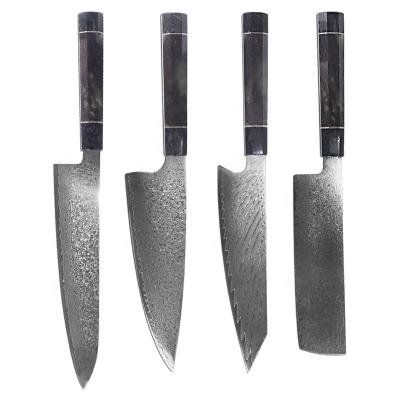 China Sustainable Manufacture Competitive Price Kitchen Damascus Chef Knife With Resin Handle for sale