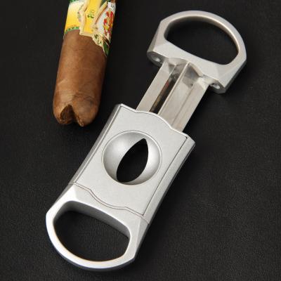 China Fashion Design Contemporary Cigar Accessories Tobacco Accessories Stainless Steel Scissors Knife V Cigar Cutter for sale