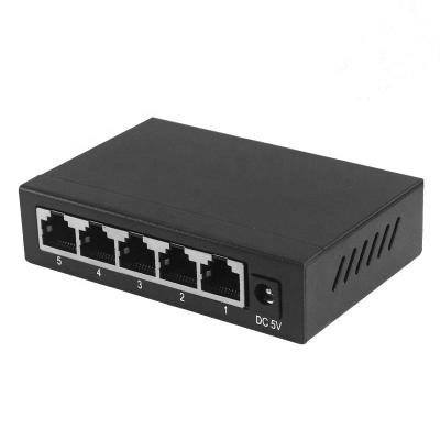 China FTTX Solutions 5 Port Fast Unmanaged Ethernet Hub price 10/100/1000Mbps Fiber optic Network Switch for sale