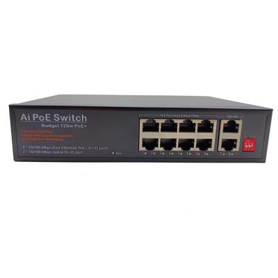 China Security System JCH New Design 8 Port Megabit Switch POE 2 Uplink 100M Unmanaged Network POE Switch for sale