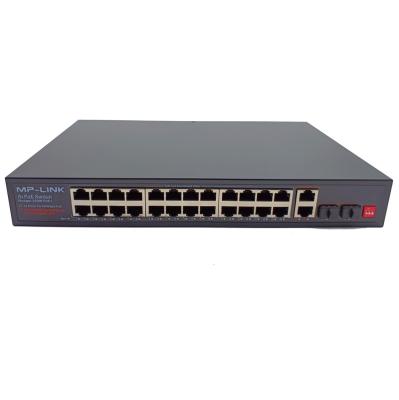 China Security System OEM Factory Security System VLAN function 28-Port Gigabit Uplink AI PoE Switch 10/100Mbps 300W/ (AC100-240V) for sale