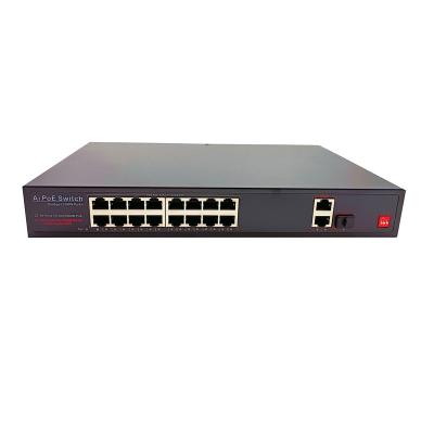 China Security System POE Network Equipment Switch 16 Port 1000mbps Gigabit  POE Ethernet Switch  for Ieee8023at Powered POE Switch for sale