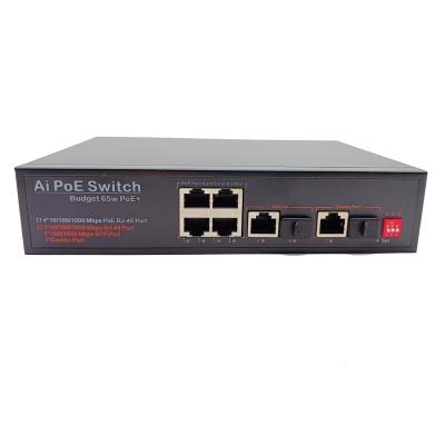 China Security System Wholesale Full Gigabit PoE Switch 7 Ports with RJ45 Uplink Watchdog Vlan Extend 250meters Ethernet Switch AI for sale