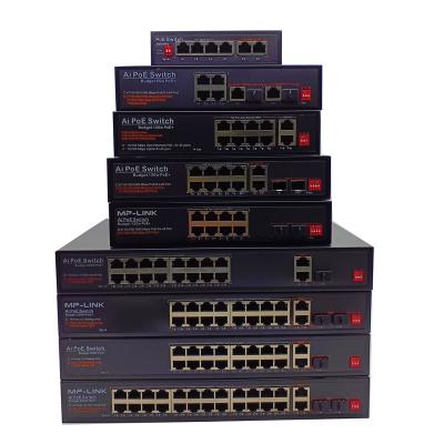 China Security System AI 4 port 8 port 16 port    24port  PoE Switch Camera Case Original OEM   Gigabit 1000Mbps network switch for sale