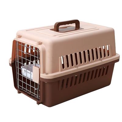 China Wholesale Pet Cage Folding Barrier Box Pet Travel Stored Carrier Bag Outdoor Cat Dog Plastic House Pet Cages Carriers for sale