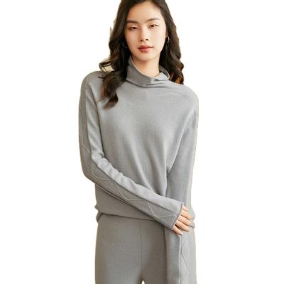 China Breathable High Quality Turtle Neck Pullover Solid Color Women's Long Sleeve Cashmere Sweater for sale