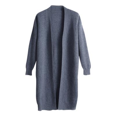 China Anti-pilling Women's Spring and Autumn Sweater Casual Style Loose Solid Color Long Off Shoulder Cardigan Sweater for sale