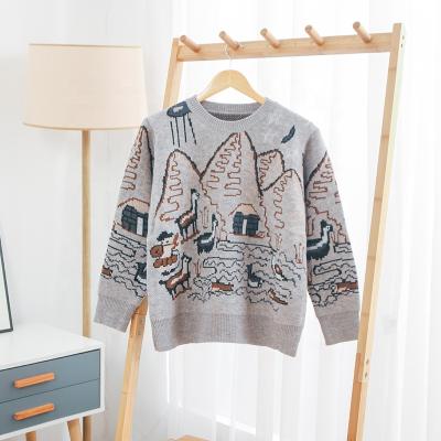 China Anti-pilling Retro Sweater Autumn Winter Knitted Pullover Sweater Custom Computer Made for sale