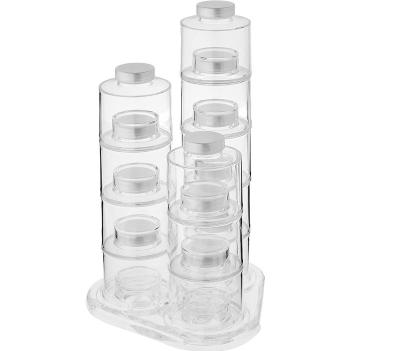 China New Viable Spice Rack Plastic Organizer for Countertop Spice Organizer with 12 Seasoning Jars Holding Storage Seasoning Spice Tower for sale