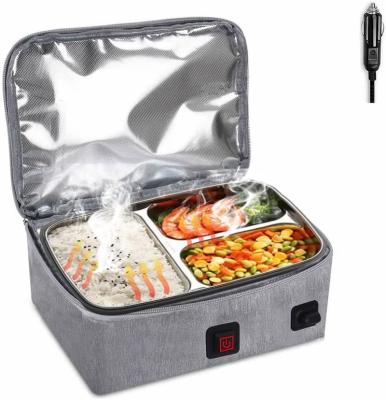 China Portable Electric Microwave Heated Car Food Warmer Heatable Lunch Box For Car Home Oven Microwave For Truckers Travel Portable Container for sale