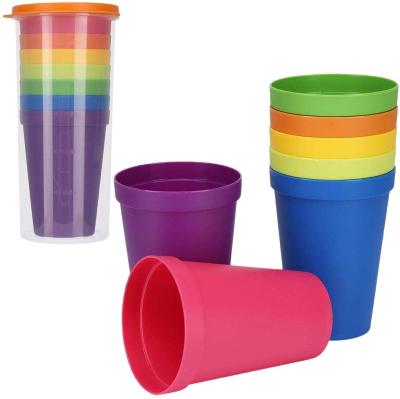 China Hot Sale 7Pcs Sustainable Reusable Cup Drinkware Plastic Tumblers Stacking Water Glass Cups For Drinks Party Event Wedding Plastic Tumblers for sale