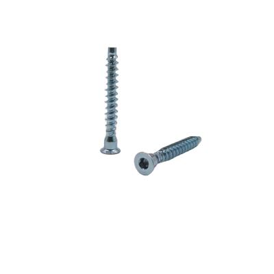 China Carbon Steel Flat Galvanized Hex Socket Head Confirmat Screws / Furniture Flat Screws for sale