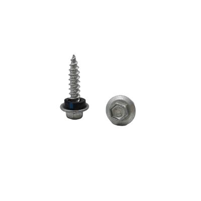 China Hex Flange Washer Head HEX Serrated Self Tapping Screw With Mechanical Galvanized Plastic Washer Class 3 for sale