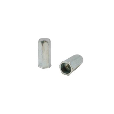 China Hex Mining Reduced Inner Body Internal And External Carbon Steel Head Full Hex Body Blind End Rivet Nut for sale