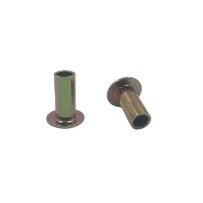 China Stainless Steel Construction Aluminum Flat Decorate Hollow Head Semi Tubular Half Rivet For Leather Bag for sale