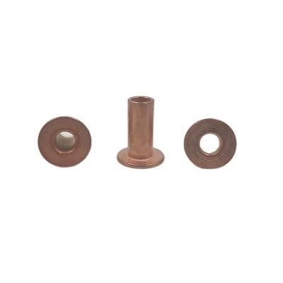 China Carbon Steel Hollow Rivet Flat Head Hollow Rivet Tubular Construction Copper Plating for sale