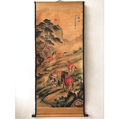 China Decorate Direct Selling Painting High Quality Animal Landscape Scroll Decorative Painting Hanging Painting for sale