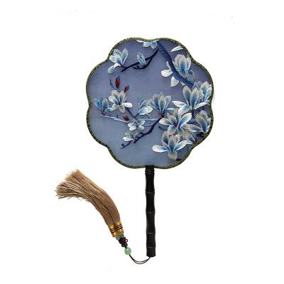 China National Style China Suzhou Embroidery Hot Selling Hand Embroidered Double Sided Silk Ball Fan for sale