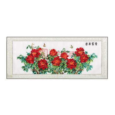 China Suzhou Embroidery Peony Embroidery Home Hot Selling Handmade Embroidery Finished Hanging Painting for sale