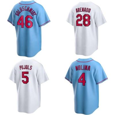 China Wholesale Cardinals Men's St Louis City #28 Nolan Arenado #46 Goldschmidt Cheap White Quilted Baseball Jersey QUICK DRY for sale