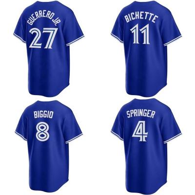 China Toronto Baseball Jersey Antibacterial Blue Jays 27 Vladimir Guerrero Jr. 11 Bo Bichette baseball tank top 4 George Springer 99 Hyun-Jin Ryu for sale