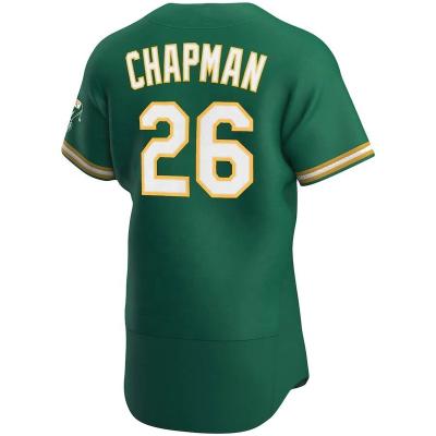 China Wholesale Men's Oakland City Baseball Jersey #26 Matt Chapman #2 Khris Davis Athletic Cheap Breathable Green Pique Uniform High Quality for sale