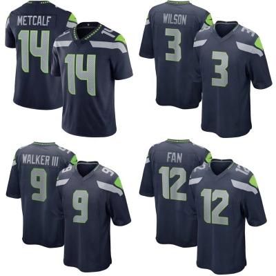 China Wholesale Breathable Seattle City Seahawk Stitched USA Football Jersey Mens Green Team Uniform #14 Metcalf #16 Lockett for sale